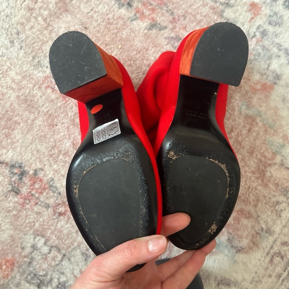 Elena Iachi red sock boots size 7 - Picture 2 of 8